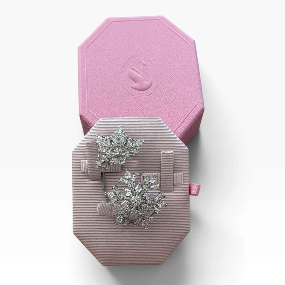 Swarovski Idyllia Single Ear Cuff Snowflake Crystals Rhodium Plated